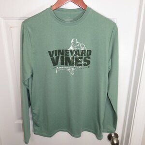 Vineyard Vines Shirt Boys XL (18) Heather Green Performance Soccer T-Shirt L/S